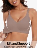 Women Comfortable Wireless T Shirt Bra No Underwire Seamless Full Coverage s Push Up Supportive Bras for Women - Image 2