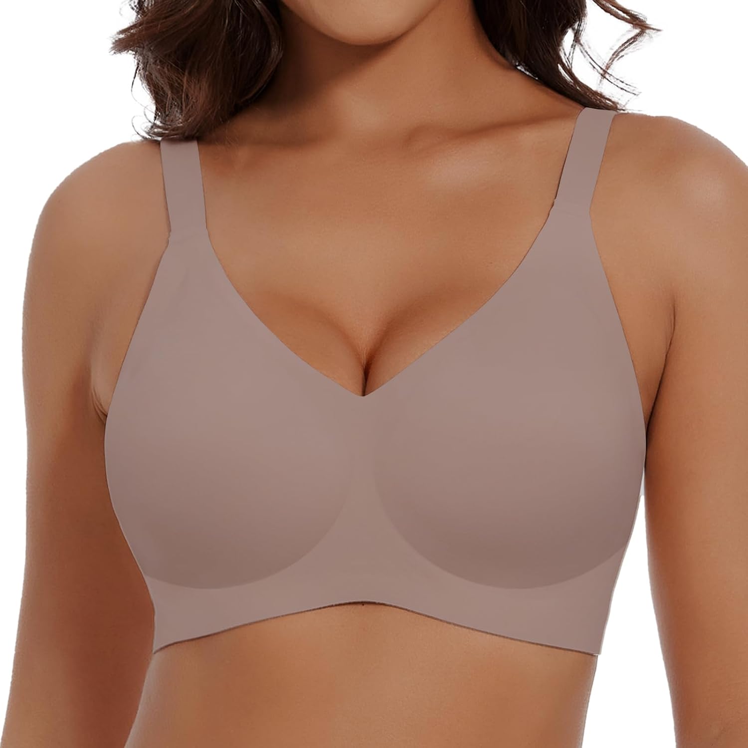 61kxyrlsCxL._AC_SL1500_.jpg Women Comfortable Wireless T Shirt Bra No Underwire Seamless Full Coverage s Push Up Supportive Bras for Women - Image 1