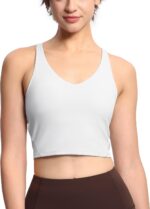 Women' Sports Bra Longline Wirefree Padded with Medium Support