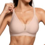 Women Comfortable Bras Wireless Bras Push Up s Scalloped Mesh Bras Seamless Tshirts Bras Deep V Everyday Bras