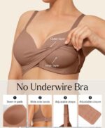 Bras for Women No Underwire Supportive Push Up s Wireless Full Coverage Plus Size T-Shirt Bra - Image 2