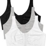 Women Front Close Sports Bra - Cotton Blend, Easy Fit & Built-Up Support