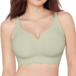 Women Seamless Bra Wavy Wireless Full Coverage Padded Smoothing No Underwire Comfort V Neck s with Support